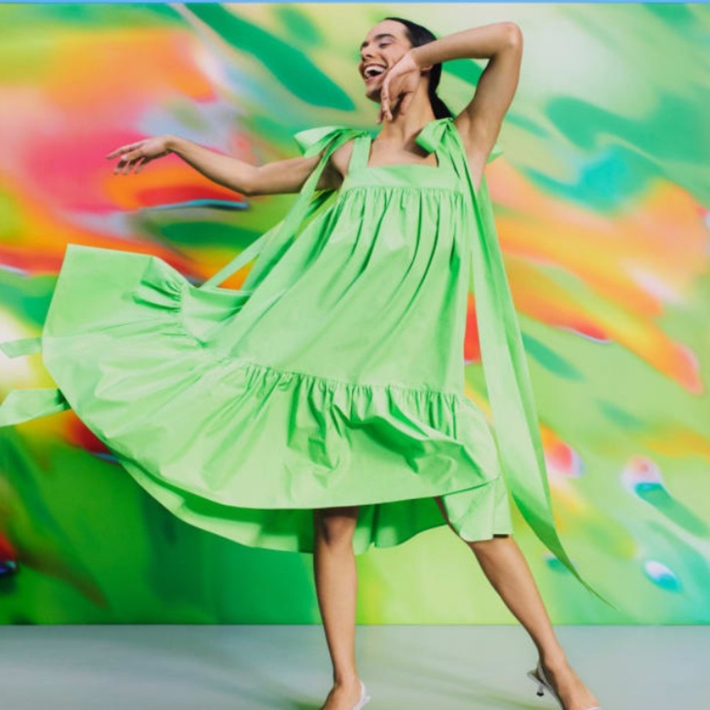 Christopher John Rogers x Target Lime Green Cotton Maxi Dress